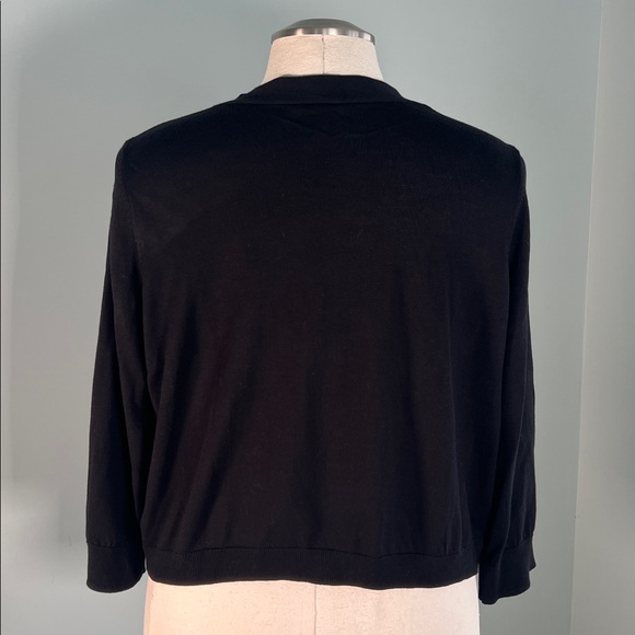 New Talbots Black Open Front Lightweight Knit Cardigan Shrug 1X - Picture 3 of 8